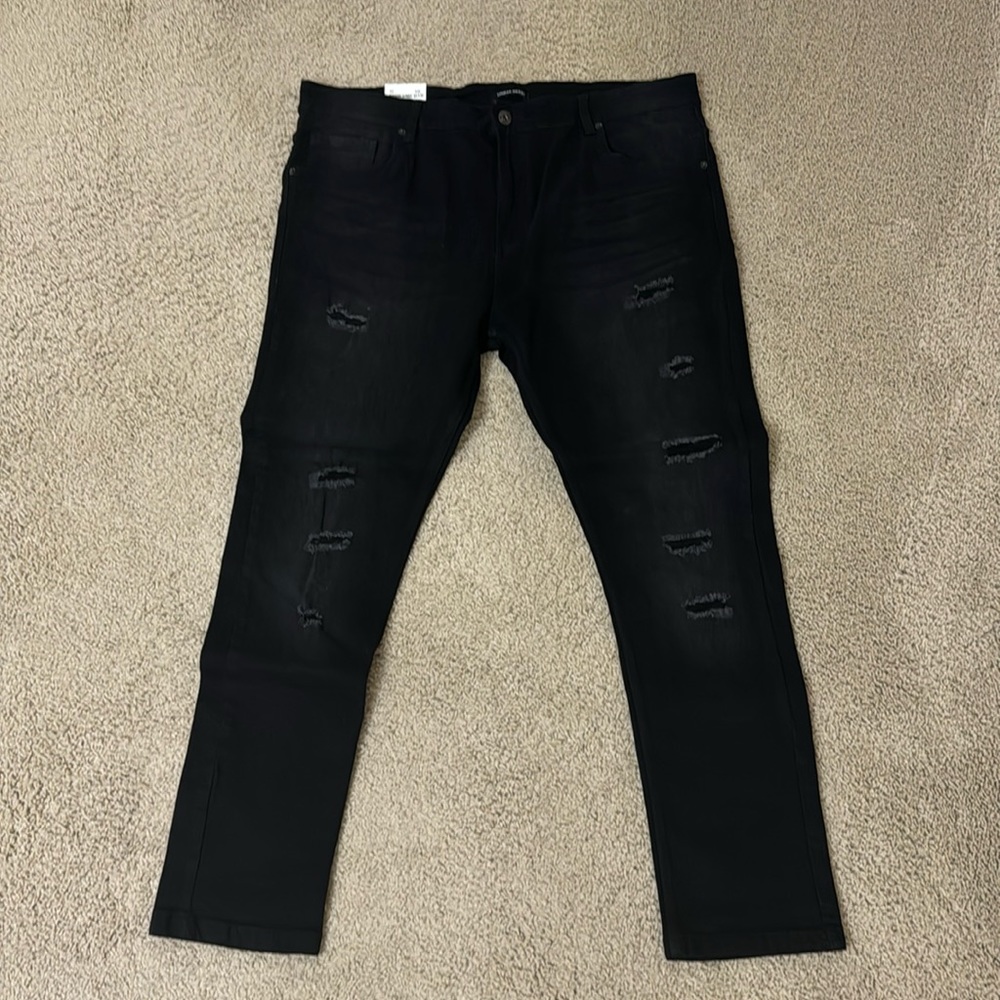 Ripped Slim straight jeans
